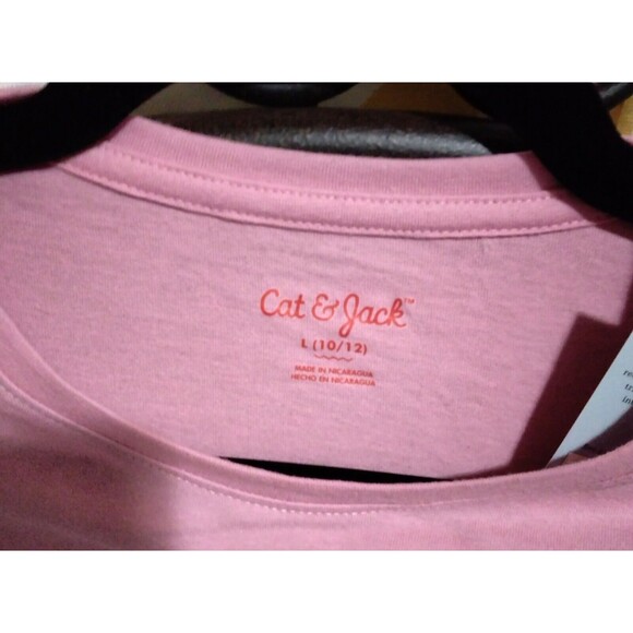 NWT, Cat & Jack Pink T-Shirt W/ Rainbow Girls Size L 10 / 12, Large Short Sleeve - Picture 4 of 9